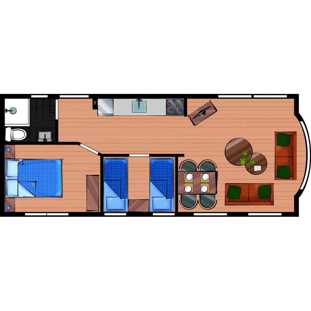 Chalet 4 personen Plattegrond1