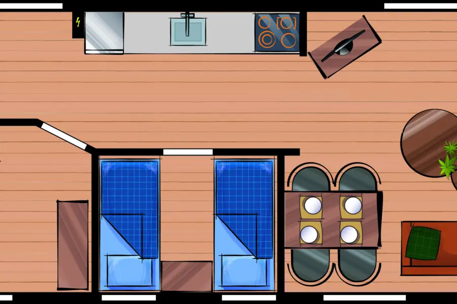 Chalet 4 personen Plattegrond1