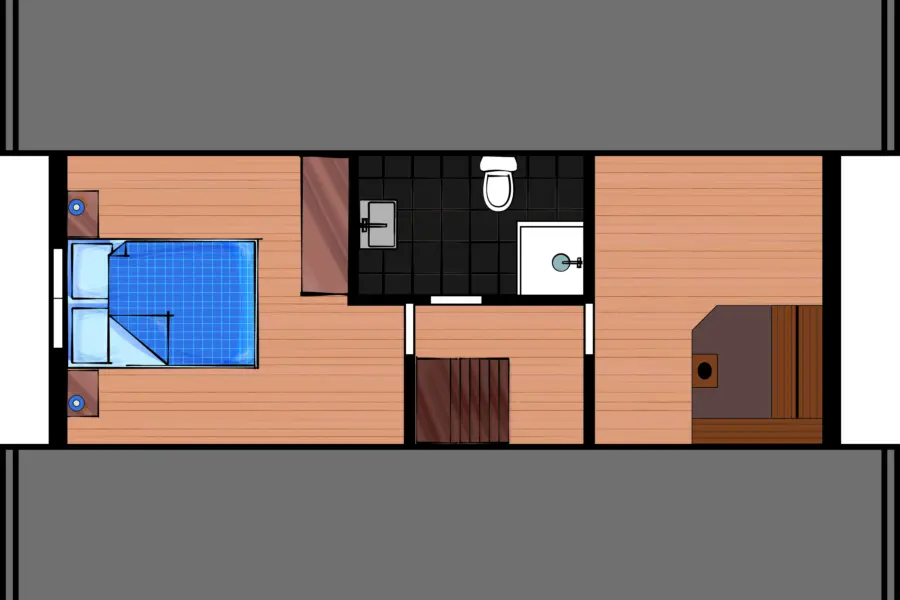 Vakantiehuis 4 personen Luxe Boven Plattegrond