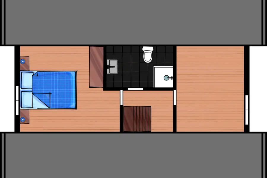 Vakantiehuis 4 personen Boven Plattegrond