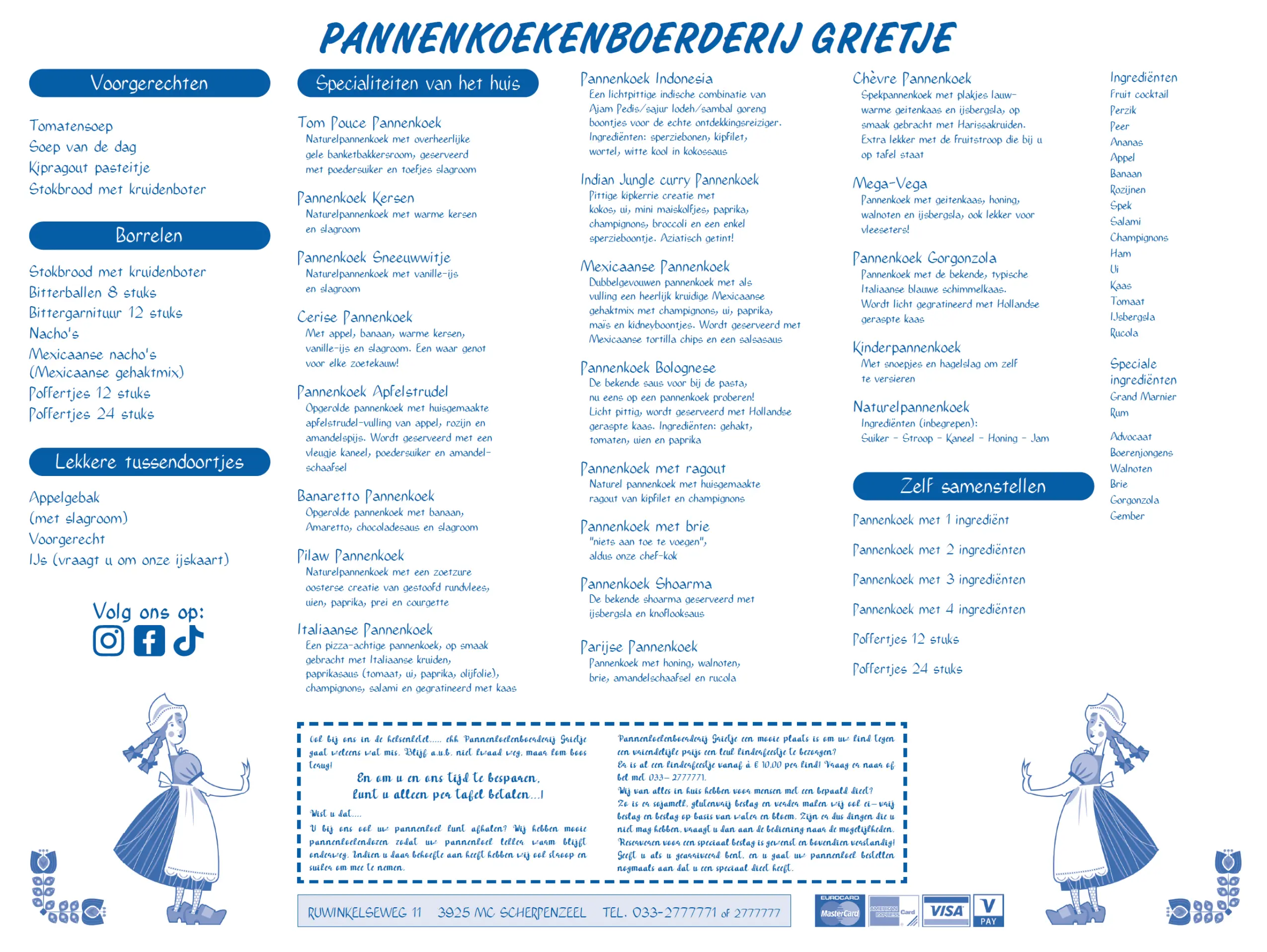 Pannenkoekenhuis menu