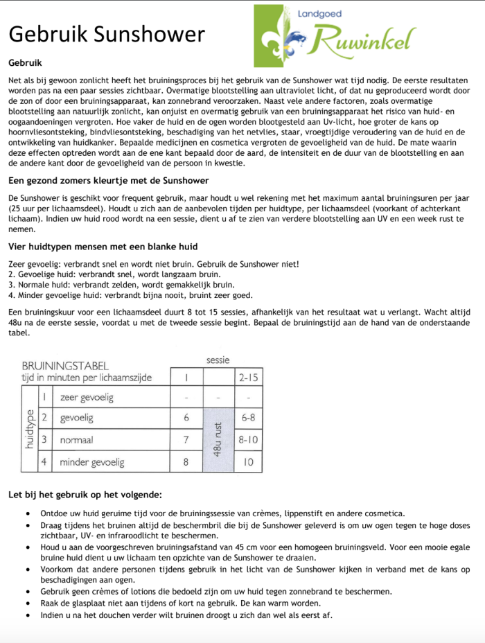 Gebruiksaanwijzing - sunflower