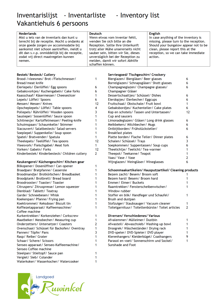 vakantiehuis 6 persoons